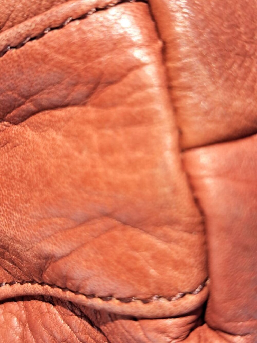Margot New York Cognac Leather Crossbody Bag  Adjustable Strap Zip Pocket Pebble - Picture 6 of 13